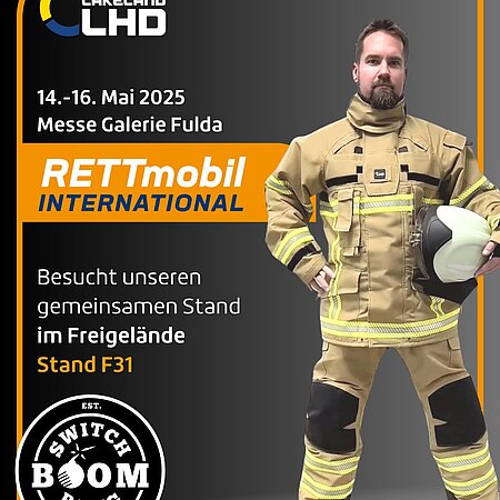 Besucht uns auf der Rettmobil 2025 in Fulda. 
Dieses Jahr wieder an gewohnter Stelle im Freigelände, Stand F31 - diesmal aber gemeinsam mit Switchboombang 
⛑️ Werft einen Blick auf unser neues Portfolio mit Produkten von Jolly, Pacific Helmets und Eagle. 
☕ Gönnt euch einen leckeren Café während einer Beratung.
💪 Testet selber eure Forcible Entry Techniken live vor Ort. 

#rettmobil #feuerwehrmesse #feuerwehr #firefighter #lhdfire #schutzkleidung #schutzausrüstung