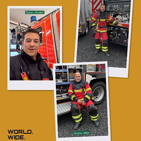 Viele Gesichter. Viele Ziele. 🌍
Die Wünsche unserer drei Feuerwehrleute könnten kaum unterschiedlicher sein – und doch haben sie alle denselben Antrieb: Neugier, Entwicklung und den Blick über den eigenen Alltag hinaus. 
Genau das zeigt „WORLD. WIDE. WE.“: ganz verschiedene Geschichten mit einem gemeinsamen Kern. ✨

Übrigens: Wo es Dennis und Denis genau hinzieht, verraten wir euch in den nächsten Wochen. Also bleibt gespannt!